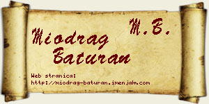 Miodrag Baturan vizit kartica